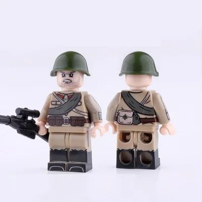 Цвет: желтый WW2 советские солдаты пистолет мини фигурки части военного оружия аксессуары playmobil город кирпичи строительный блок оригинальные игрушки - Цвет: Цвет: желтый