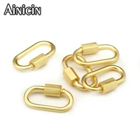 high quality oval shape openable clasp matt gold plating climbing button carabiner shape findings for earring necklace making