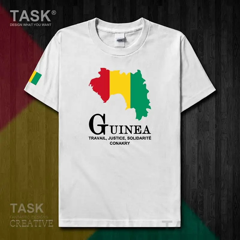 Republic of Guinea Guinean GN national team Conakry mens new t shirt top Short Sleeve sports clothes summer cotton t-shirt 50 | Мужская