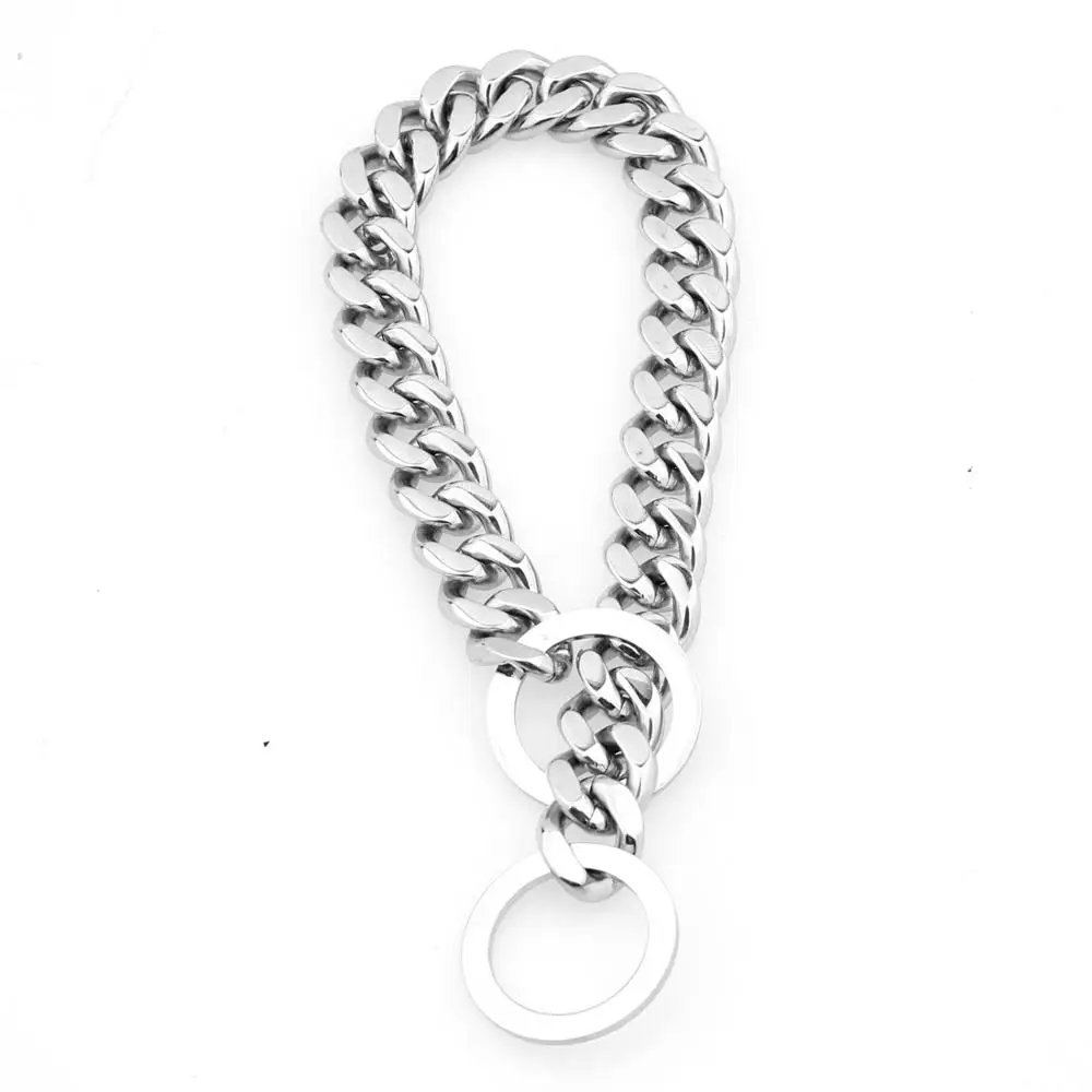 Прочный ошейник для собак из титановой стали металлический дрессировочный