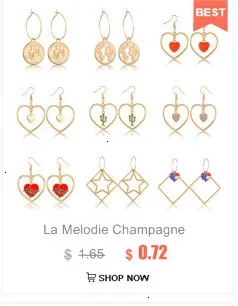 La Melodie Симпатичные полые формы Полумесяца длинные серьги женские мода животных пчелы кристалл серьги набор женщин ювелирные изделия