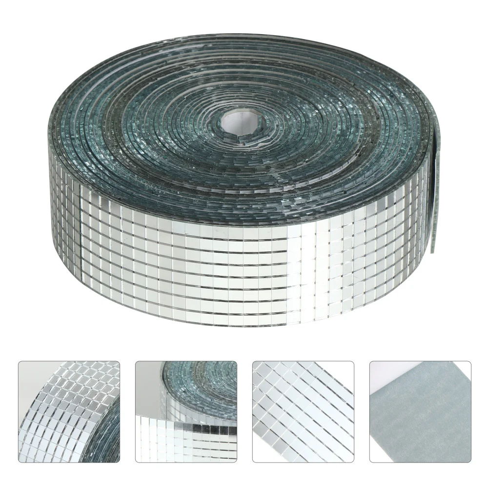 

1 Roll Self-Adhesive Square Mosaic Mirrors Mosaic Tiles DIY Craft Accessory