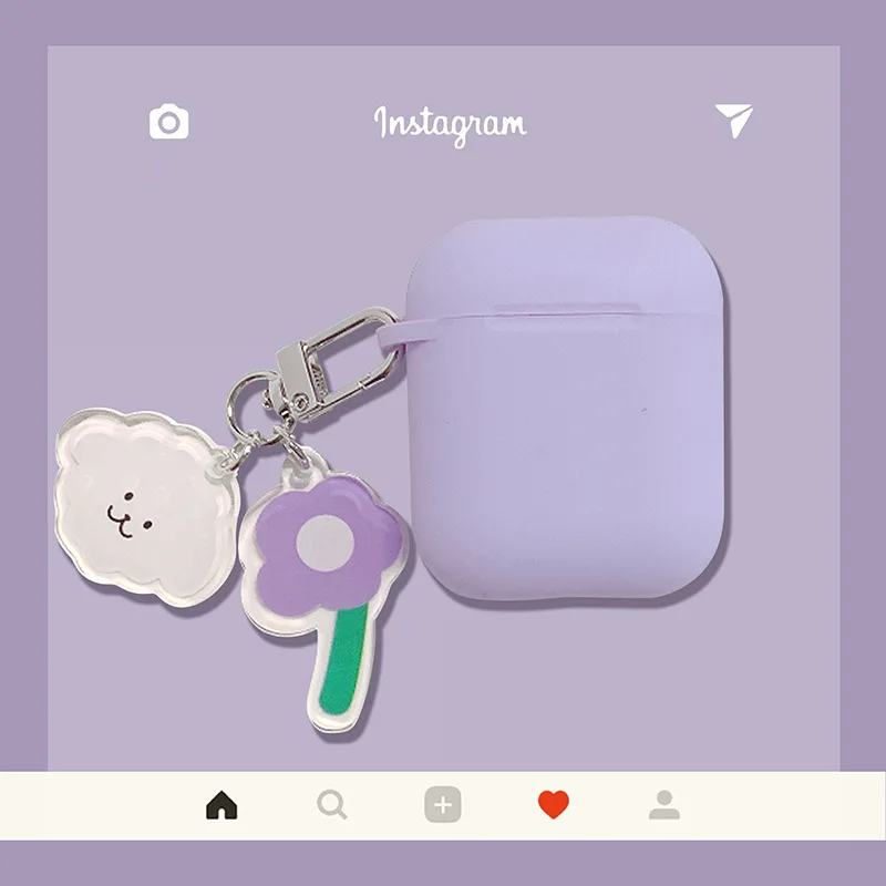 Овец Футляр фиолетового цвета для AirPods версия 1 2 3 ремешок Беспроводной Bluetooth