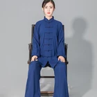 USHINE унисекс традиционная китайская одежда; Лот из 6 Цвета с длинным рукавом Ушу тайцзи форма для кунгфу форма для Тай Чи упражнения костюмы