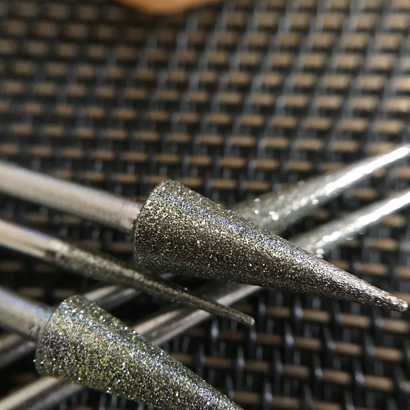 

30pcs 2-6mm Cone Diamond Grinding Head Sharp Pointed Tip Electric Mill Cutters Grinding Bits Jade Carving Abrasives