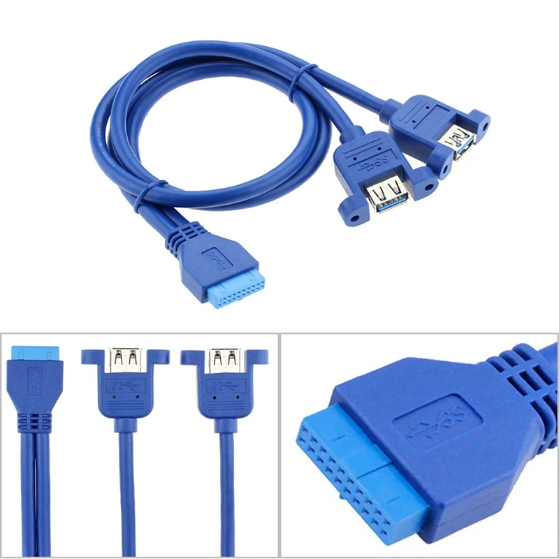 

USB3.0 20-контактный Удлинительный кабель, двойной мама с ушным удлинителем, задний кабель с гибким приводом, 19-контактный женский