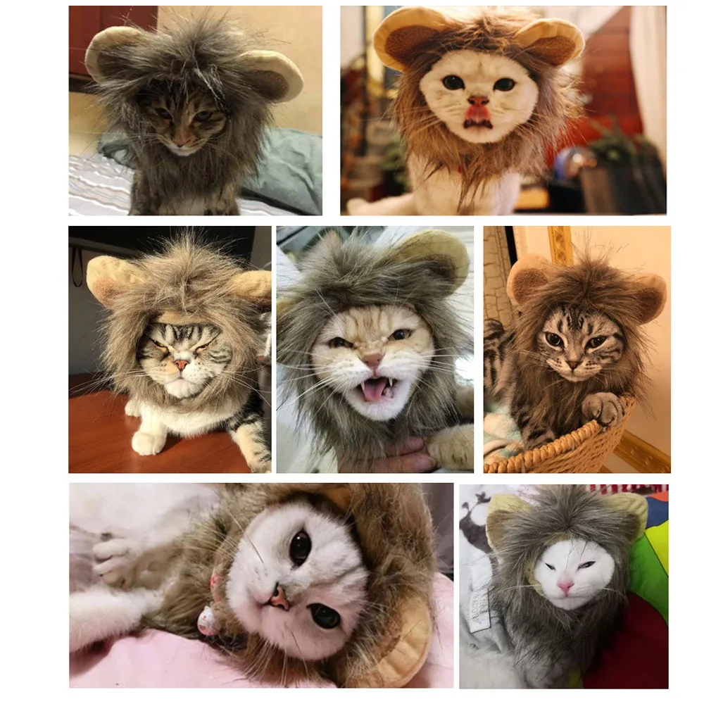 Behogar Милая шляпа для животных Костюм Косплей льва волос гривы кошка Кепки собака