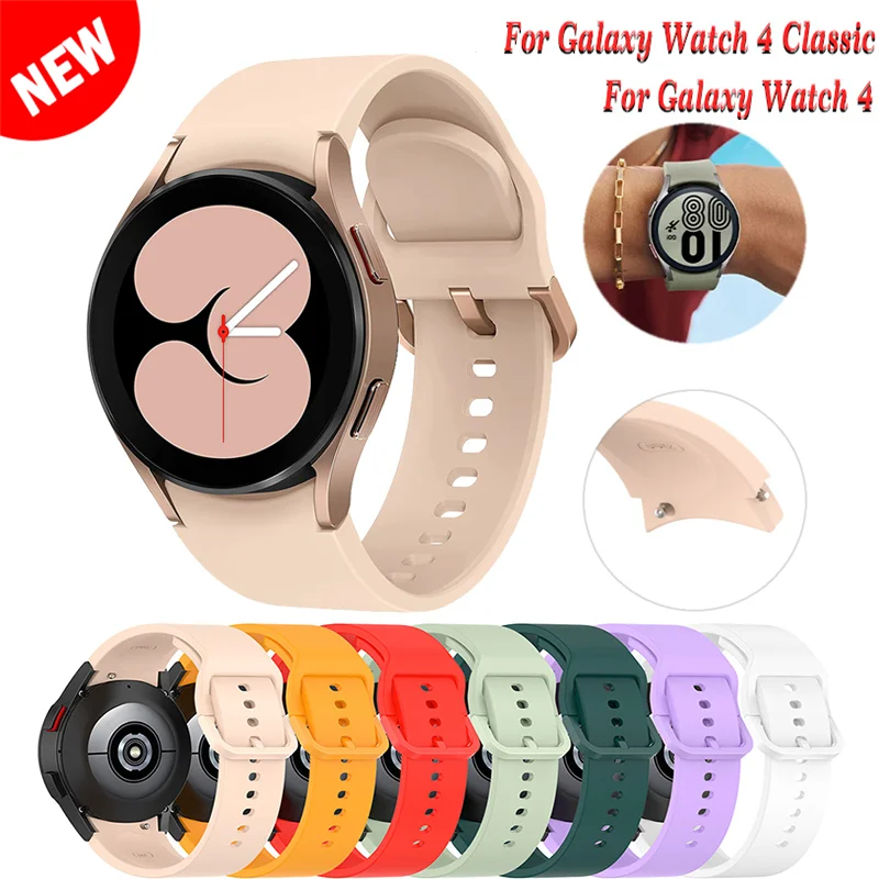 

Ремешок силиконовый для смарт-часов Samsung Galaxy Watch 4 classic, спортивный браслет для Galaxy Watch 4 44 мм 40 мм