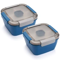 salad bowls with 3 compartments salad lunch containers to go for salad toppings men women 2 pack