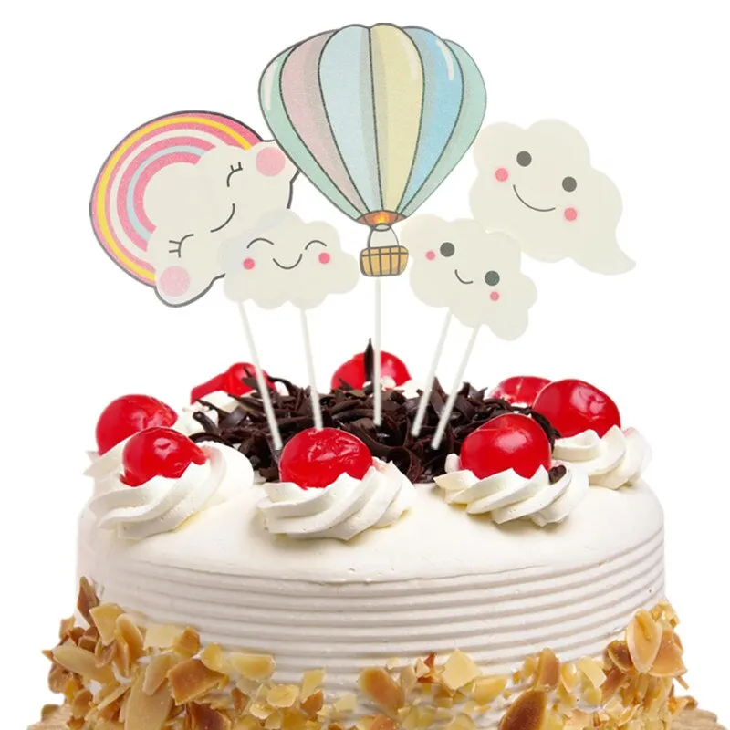 Украшение для торта Радужные облака воздушные шары флажки украшения дня
