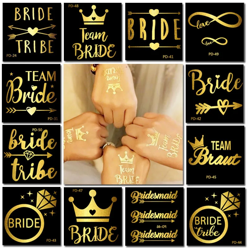 1 шт. бронзовые тату наклейки золотые временные татуировки в западном стиле