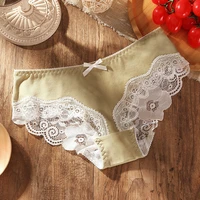 sexy womens underwear briefs bow pure cotton breathable lace hollow cotton crotch women fresh and lovely girls panties