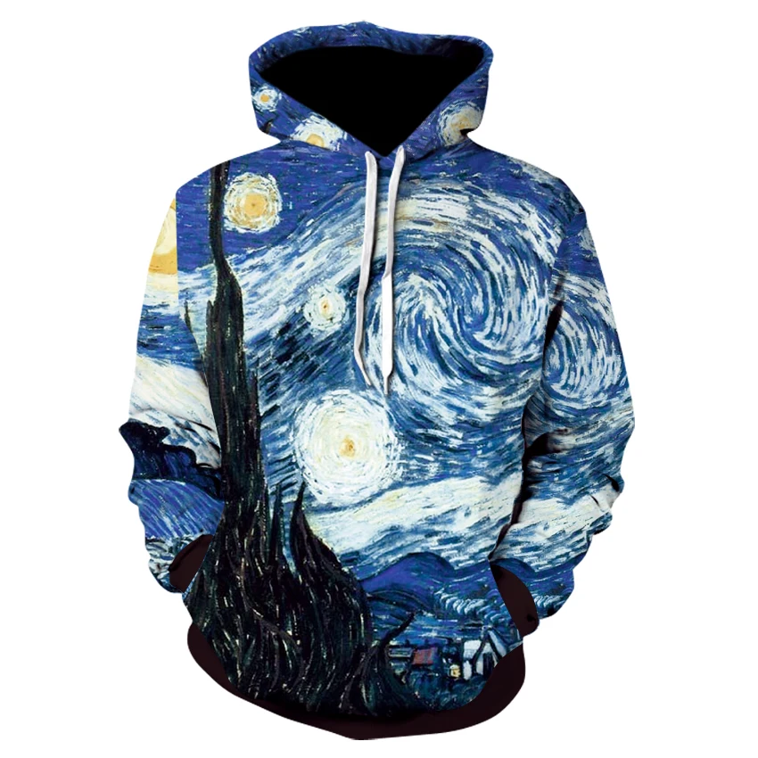 

Famous Painter Van Gogh 3D starry sky Printing Hooded Sweatshirts Casual Streetwear Men and Women Long Sleeves autumn hoodies