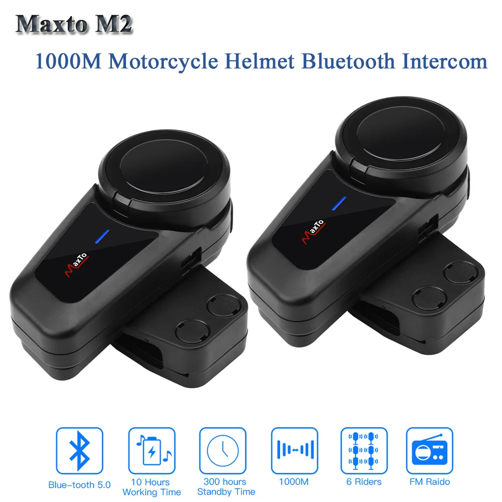 2 комплекта MAXTO M2 1000 м Мотоциклетный шлем система внутренней связи по Bluetooth