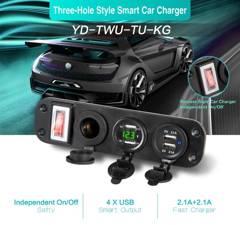 12 В usb зарядное устройство Лодка 12 В USB Автомобильное зарядное устройство 12 в панель Быстрый телефон usb Автомобильное зарядное устройство с вкл/выкл 5 в 4.2A разъем прикуривателя автомобиля