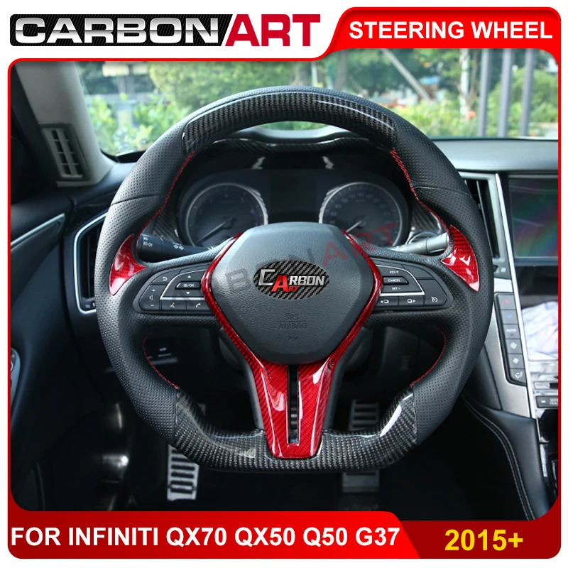 Универсальный черный глянцевый руль из углеродного волокна для замены подходит
