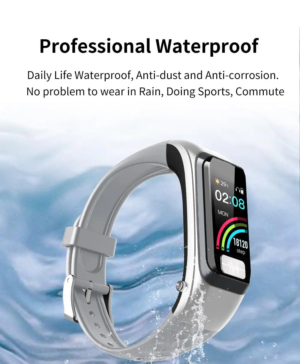 H207 Смарт Браслет часы Bluetooth наушники 2 в 1 AI ECG+ PPG пульсометр Монитор артериального давления спортивный привод вызов Smartwatch