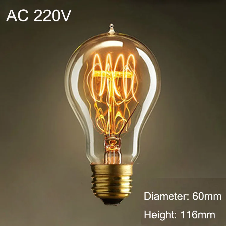 A19 Waterdrop Винтаж Эдисон лампы AC 220V E27 накаливания Ретро светильник лампы для Гостиная Спальня столовая домашний декор - Цвет: A19 Waterdrop