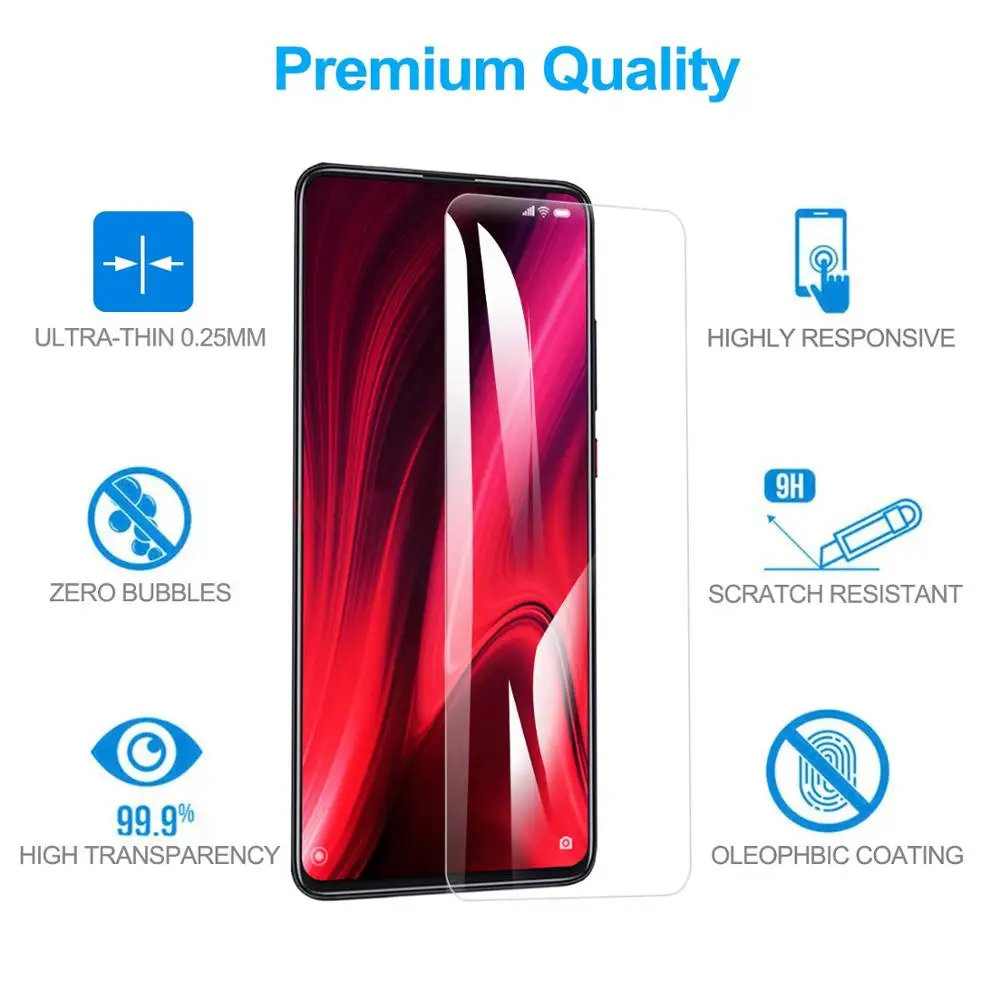 9H 2.5D чехол из закаленного стекла для XiaoMi Poco X3 Mix 2 S 3 Max A1 A2 A3 Mi Black Shark Redmi Y1 lite S2