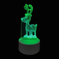 novelty 3d night lights reindeer animals 7 colors remote night lamp home table decor atmosphere bedside decor xmas kids gift