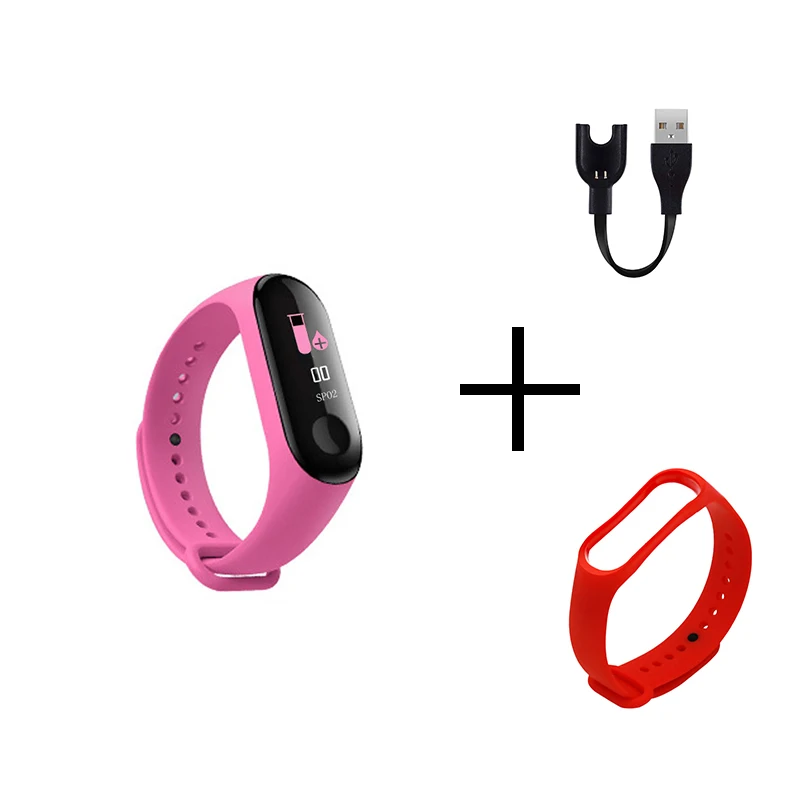 pink red Умные часы с сенсорным экраном спортивный фитнес-трекер Шагомер Bluetooth будильник светодиодный цифровой браслет с напоминанием о сидячем положении - Цвет: pink red