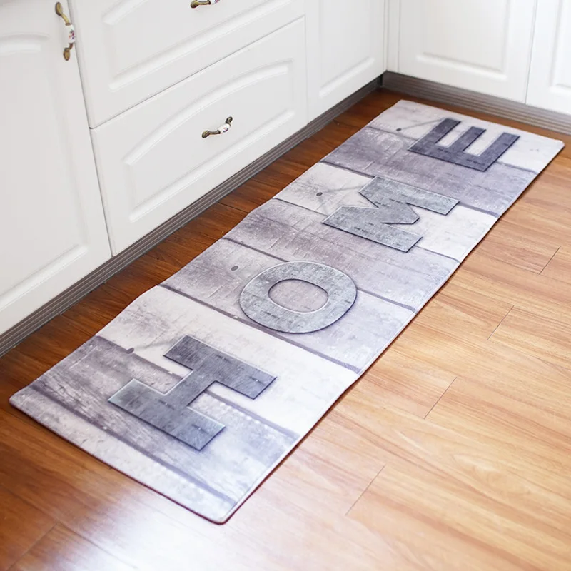 

60cm*180cm Bathroom Mat Lengthened Kitchen Floor Hallway Carpet Foyer Absorbent Non-slip Mat European American Printing Bath Rug