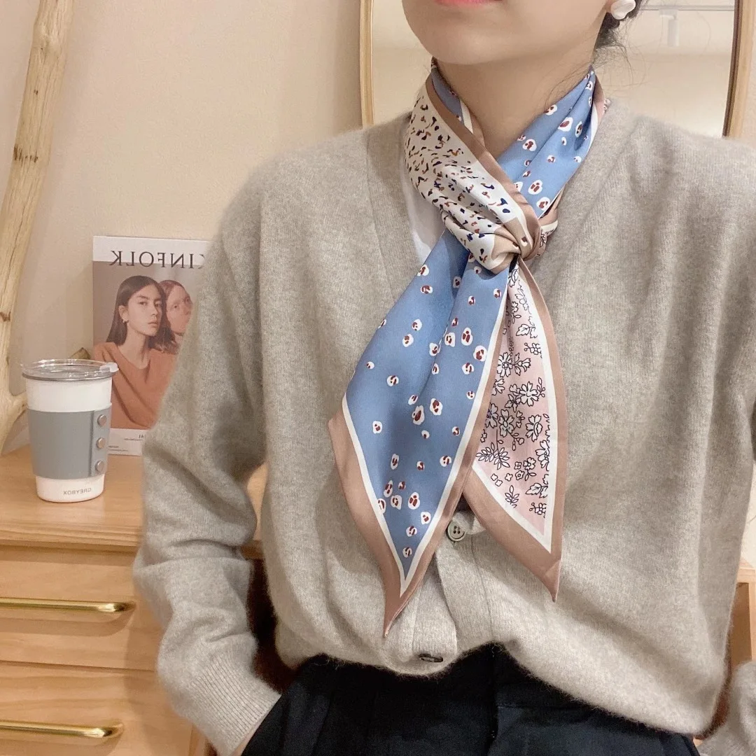 

Silk Scarf Women Shawls Wraps Fashion Small Hair Neck Hijabs Foulard Scarves Female Lady bufanda seda mujer echarpe ete soie