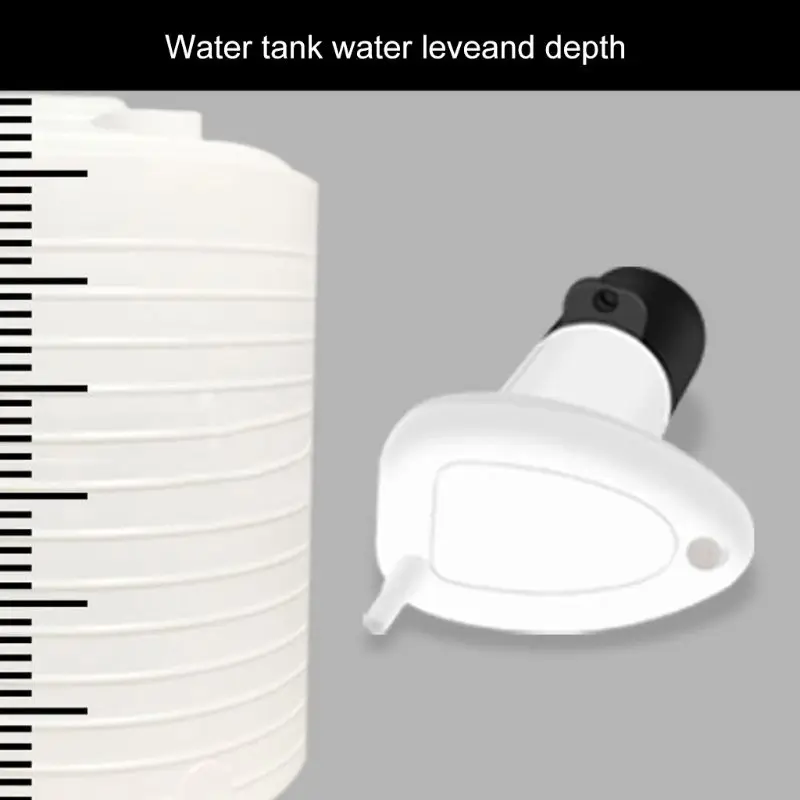 

Ultrasonic Water Tank Level Meter Temperature Sensor Low battery Liquid Depth Indicator Time Alarm Transmitter Measuring