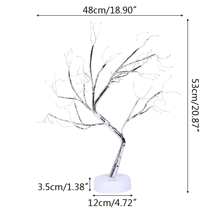 

108 LEDs Copper Wire Lights Christmas Decoration Ornaments Touching Switch LED Tree Lamp Home Bedroom Decor Night Light