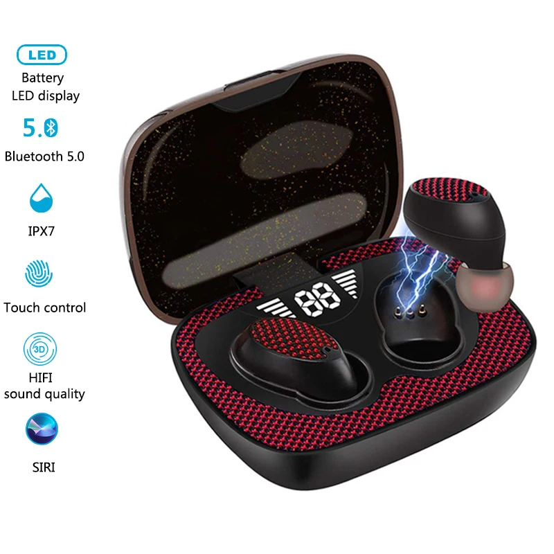 Беспроводные наушники TWS Bluetooth настоящие стерео Спортивная гарнитура с HD