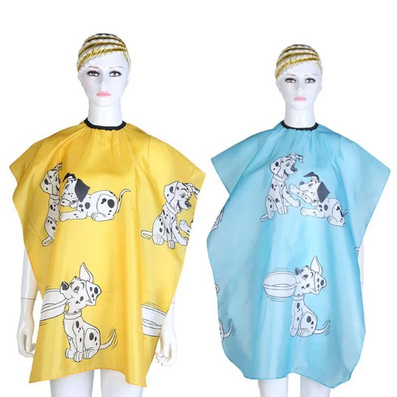 

2 Pcs Cartoon Dog Hair Cutting Apron Haircut Cape Salon Hairdresser Hair Cut Cloth for Kids, Yellow & Blue