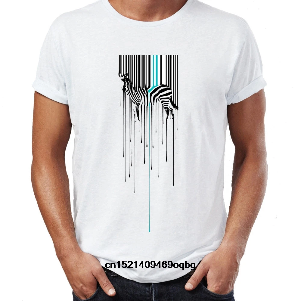 Футболка в стиле Бэнкси штрих код зебра капельная иллюзия Insta Tumblr унисекс