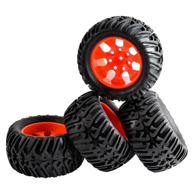 HSP-neum&aacute;tico de rueda de varilla 1:10 d128 mm, neum&aacute;tico de goma suave, piel para coches de control remoto 94188 HPI 94108, piezas modificadas, 4 Uds.-1