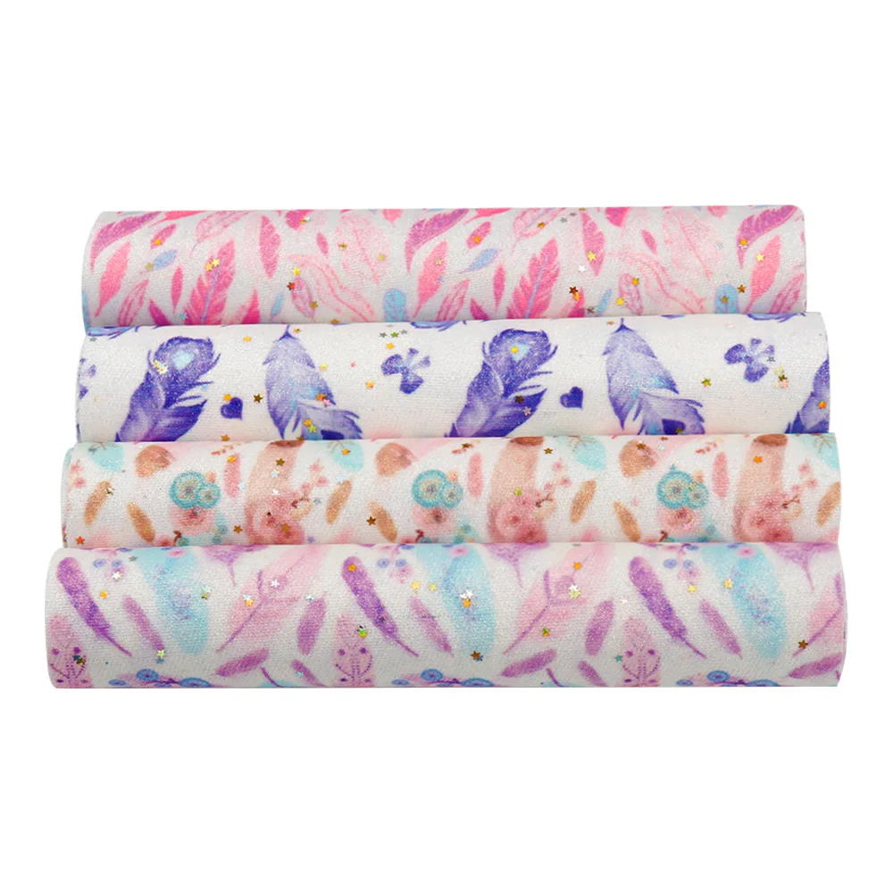 JOJO Луки 22*30 см блестящая ткань с блестками однотонная пуховая листы для одежды