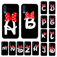 yndfcnb cute cartoon bow letter phone case for samsung a30s 51 5 71 70 40 10 20 s 31 a7 a8 2018
