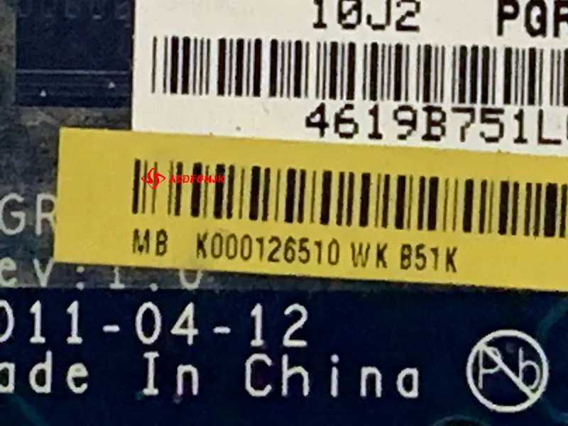 

K000126510 PGRAA LA-7191P HM65 for Toshiba Qosmio X770 X775 Laptop Notbook PC Motherboard Mainboard