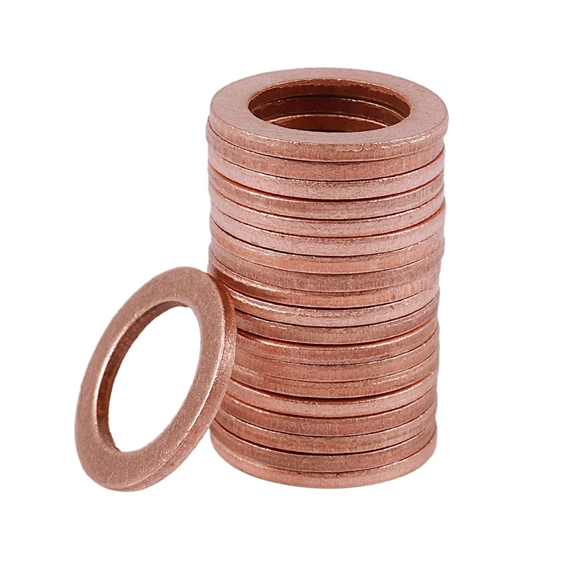 

New 20pcs 12mm x 18mm x 1.5mm Copper Flat Washer Ring Sealing Fitting