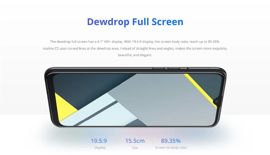 RU версия OPPO Realme C2 15,5 HD+ Dewdrop MediaTek Helio P22 2 Гб ОЗУ 16 Гб ПЗУ 13 МП AI двойная камера заднего вида 4000 мАч мобильный телефон