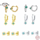 Женские серьги-гвоздики из серебра 925 пробы с бирюзовой застежкой