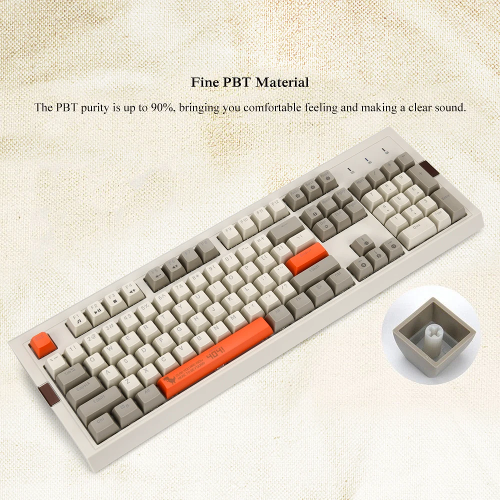 Ajazz 104 Keys Mechanical Keyboard Retro Gaming Keyboard RGB Backlight Wired PC Keyboard Two-color PBT Ball Key Cap Ergonomic PC