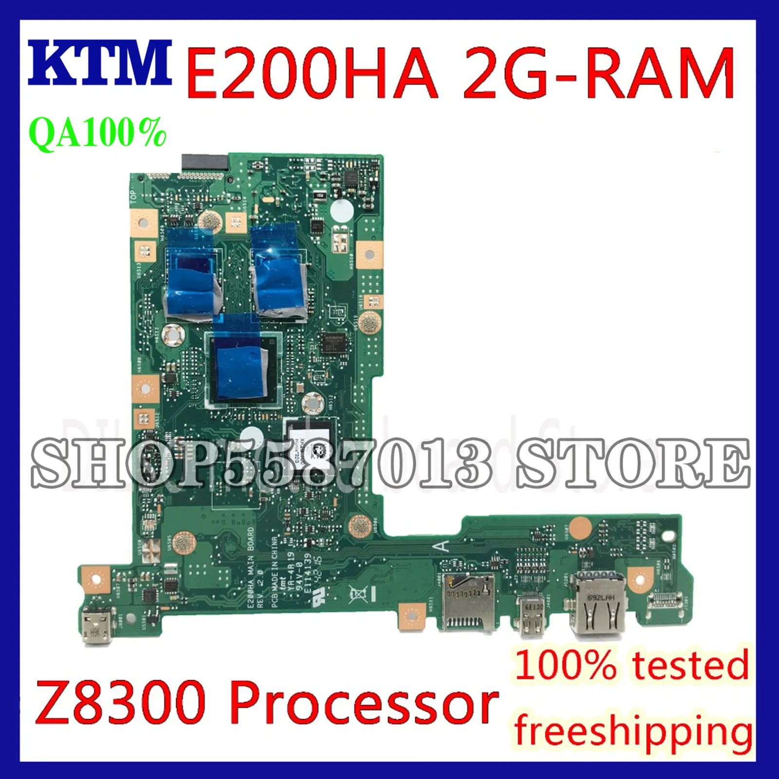 

KEFU E200HA For ASUS Vivobook E200HA Laptop Motherboard Z8300 Processor 1.84 GHz OnBoard Memory 2 GB HD Graphic Test Original