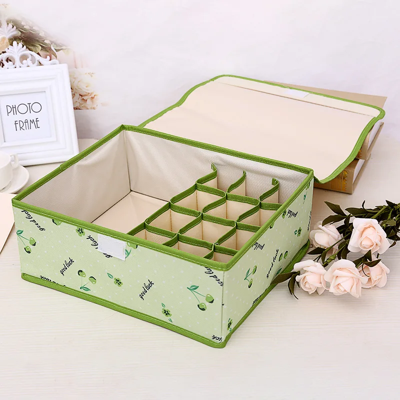 

13 Grid Folding Portable Closet Organizer Box for Underwear Bra Socks Ties Scarves Storage Drawer bag accessories