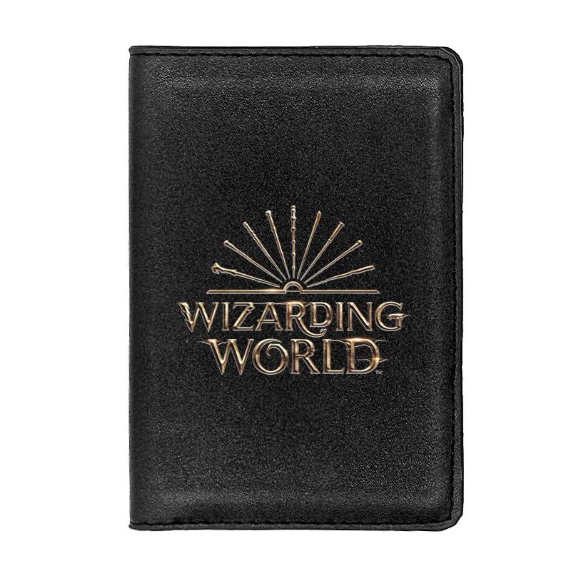 

Классическая обложка для паспорта Wizarding World для мужчин и женщин, кожаный тонкий дорожный держатель для удостоверения личности, кошелек, орга...