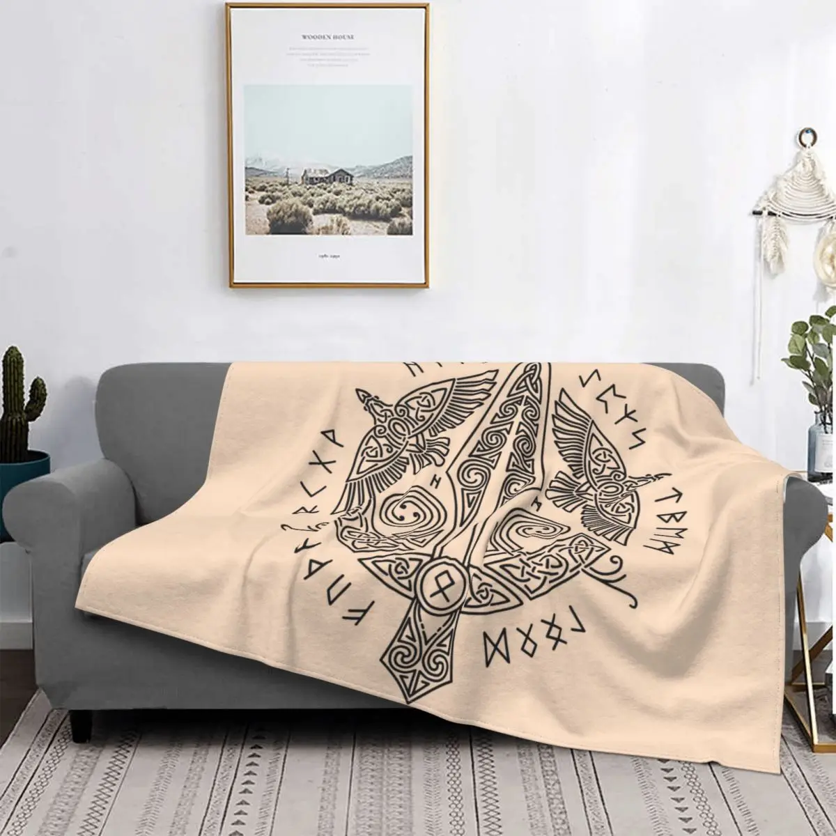 

Manta de franela de la культурная Артура викингов, colcha de lana suave acogedora Антигуа