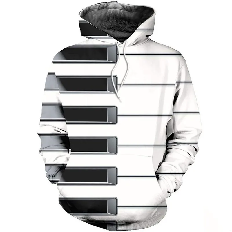 

Fashion 3D whole printing piano keyboard shirt zipper shirt casual shirt Hoodie