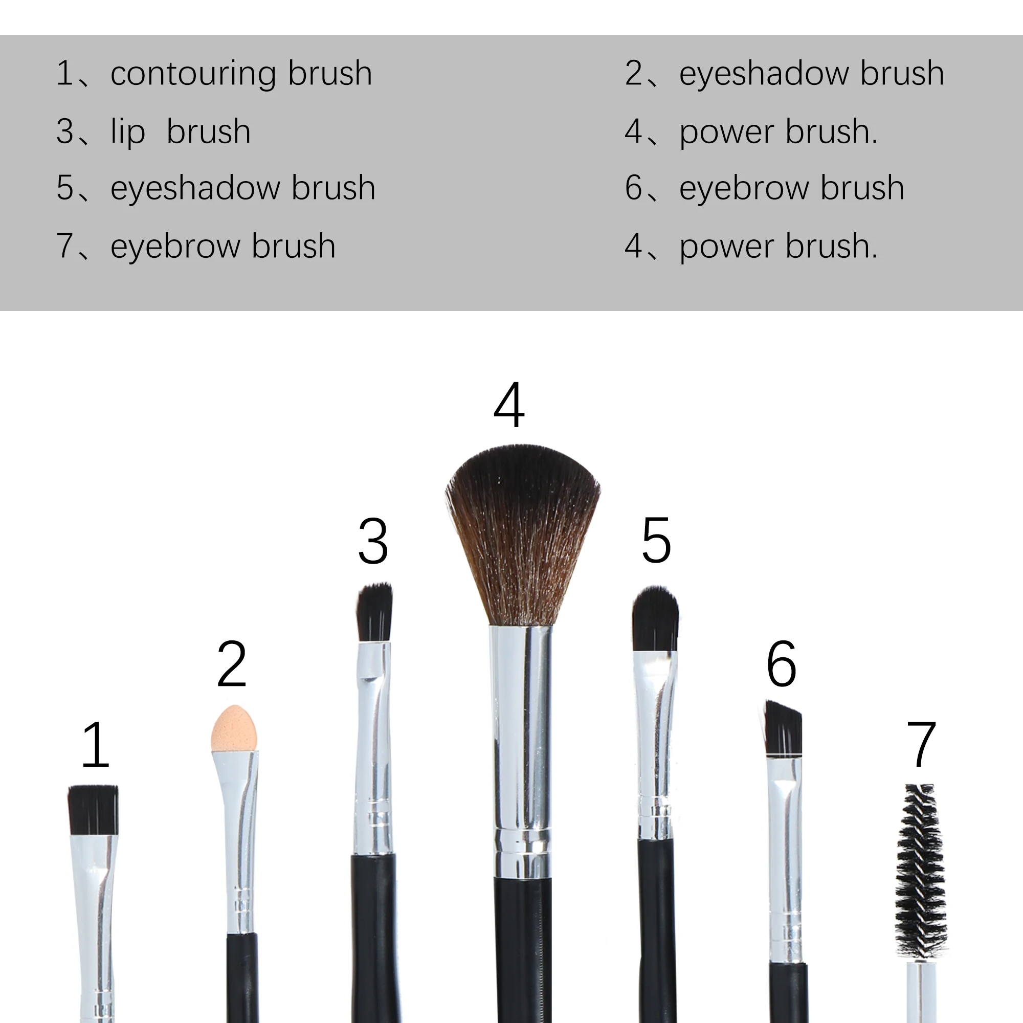 Набор кистей для макияжа Профессиональные синтетические мини-кисточки теней 7