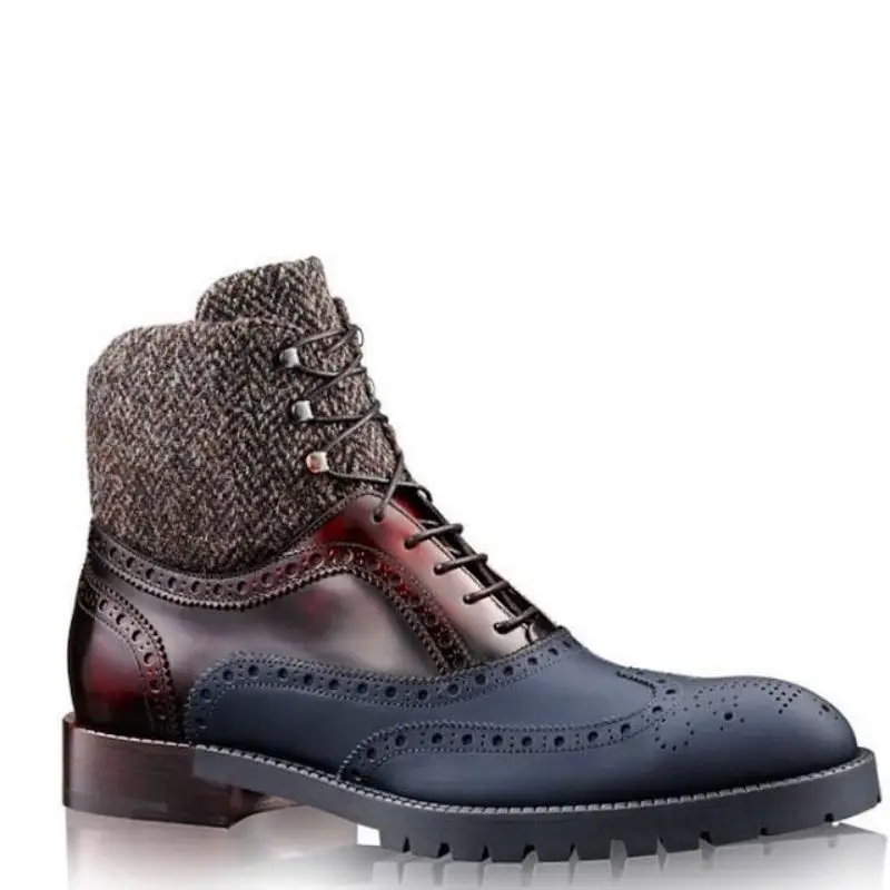 

Men PU Leather New Handmade Lace Up Shoes Classic Ankle Men Casual Fashion Autumn Combat Designer Shoes Men KR373