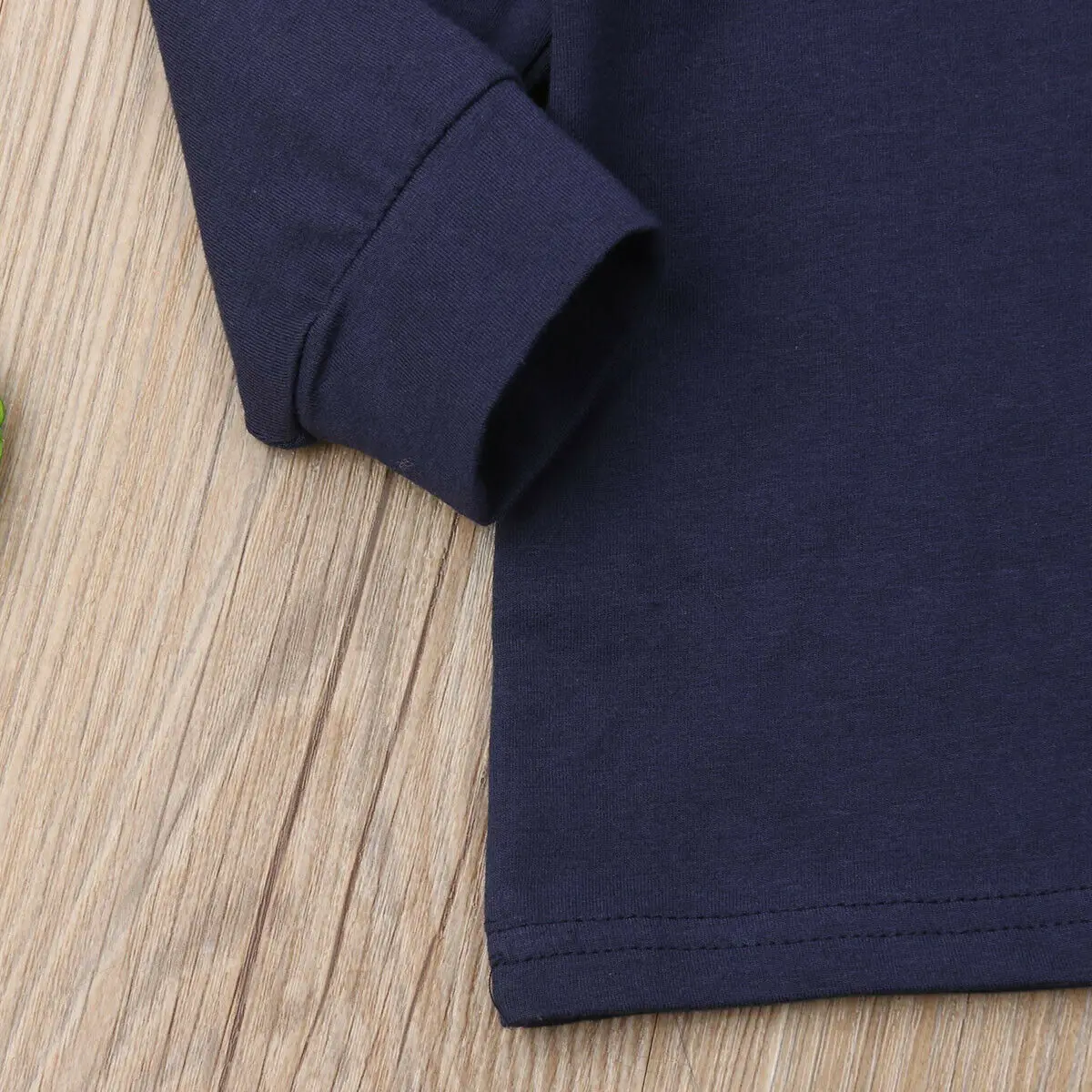 Комплект хлопковый однотонный с длинными рукавами и круглым вырезом для