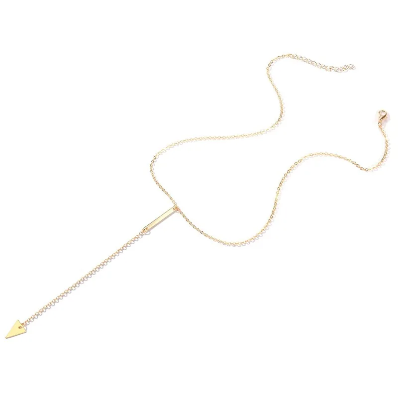 Простое металлическое геометрическое треугольное ожерелье с кисточкой