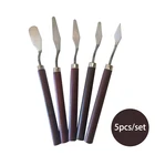 5 шт.компл. профессиональный нож из нержавеющей стали для набор шпателей, палитра ножей для масляной живописи, набор инструментов для рисования, гибкие лезвия